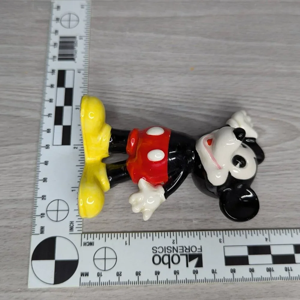 Vintage Disney Pie Eye Mickey Mouse Ceramic Figurine w/His Hand in the Air